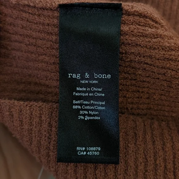 NWT Rag & Bone Soleil Rib Bra Top Pale Copper, T-Strap Back, Knit Bralette Sz L - Picture 8 of 9